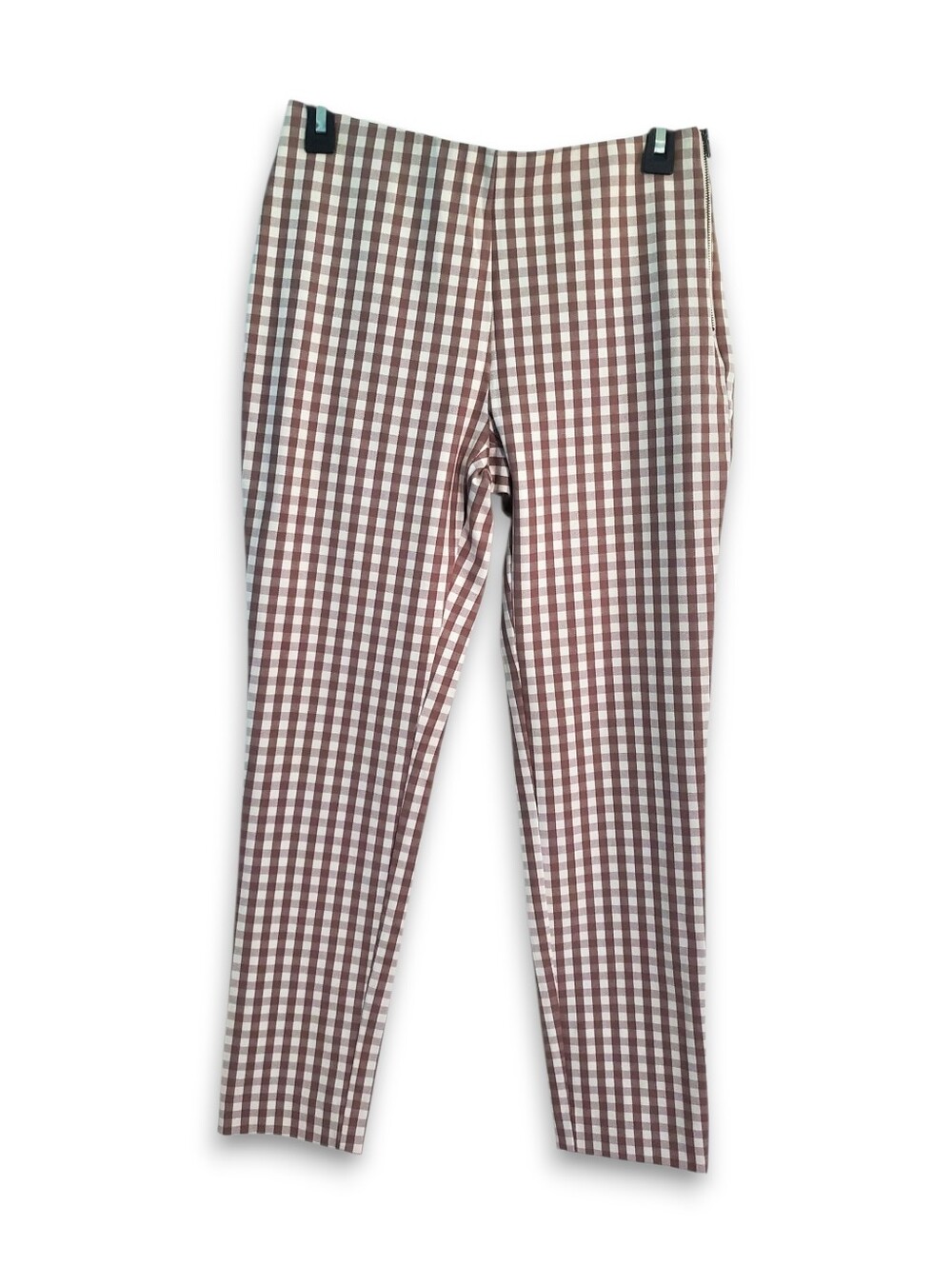 a.new day Brown and Cream Gingham Ankle Pants, Size 2